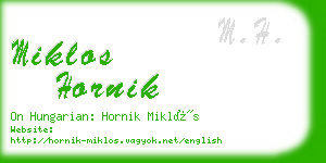 miklos hornik business card